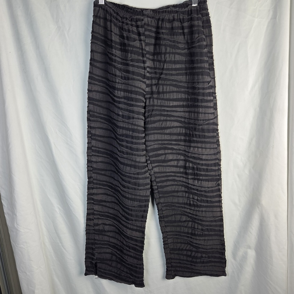 Carol Turner Collection Womens Black Gray Pants Textured Small Artsy Boho Unique